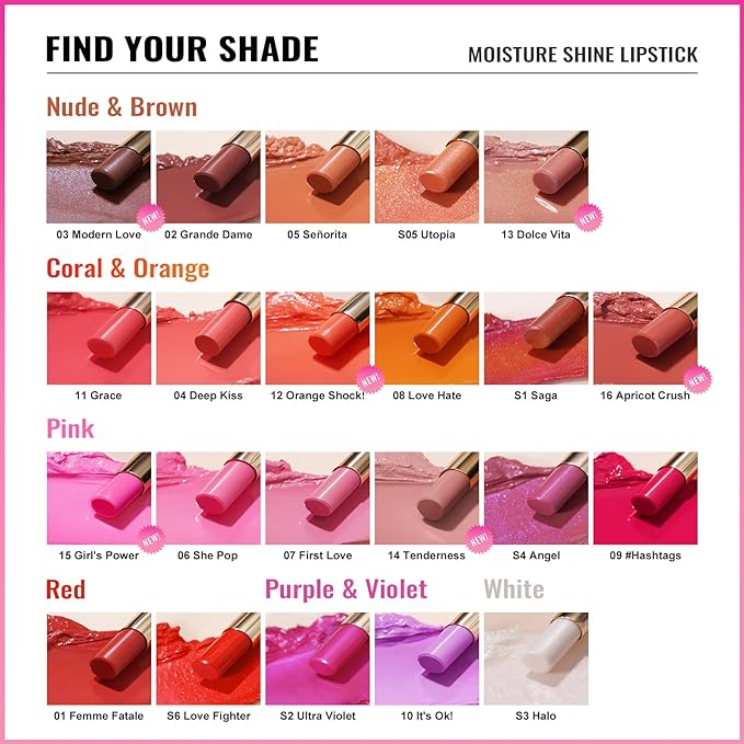 Oulac Moisturizing Shine Lipstick For Women Christmas Set 2PCS, 2 in 1 Tinted Lip Balm for Winter, Hydrated Juicy and Glossy Lip Color for Dry, Cracked and Chapped Lips, Vegan [07+14]