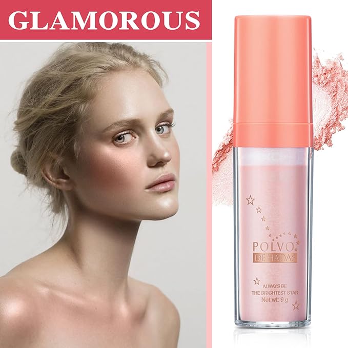 Polvo De Hadas Highlighter Powder Stick Body Face Makeup Gift-Pink