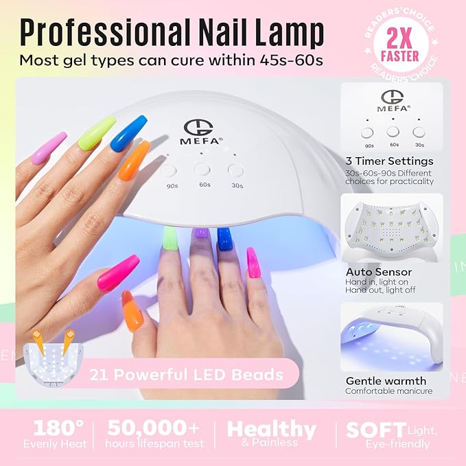 Mefa 54 pcs gel nail