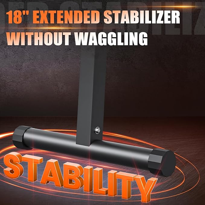 2 In 1 Adjustable Flat Weight Bench - 45.3'' Extended Gym,750LBS Sit 18'' Widened