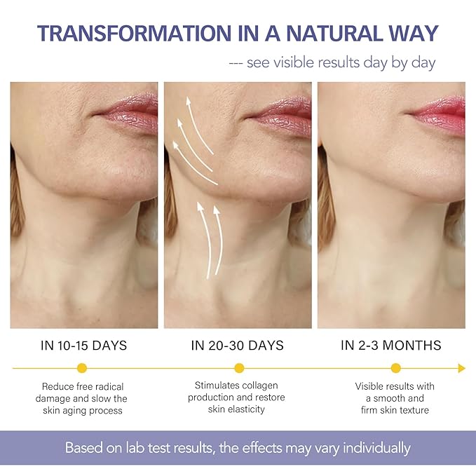 Neck Firming Cream, Tighten and Lift Neck Cream for Crepey Skin, Anti-Aging Neck & Décolleté Cream, Smooth & Tight Sagging Skin, Organic Pure Neck Cream 1.7 Floz