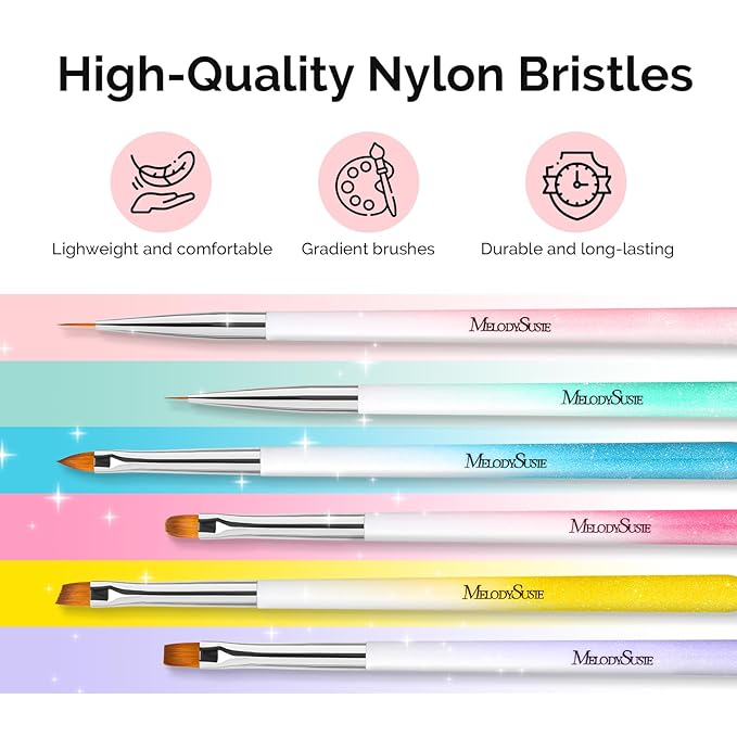 MelodySusie Nail Art Brushes Set,6pcs