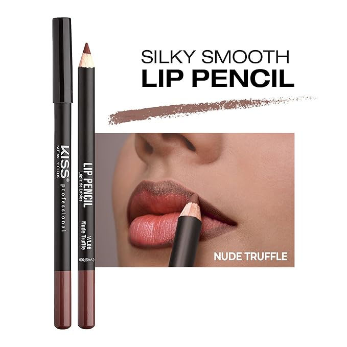 Professional Slim Lip Pencil, Creamy Soft Lip Liner, Smooth Long-Lasting Rich Lip Color, Natural Lip Makeup, Water-Resistant Lip Crayon (Nude Truffle)