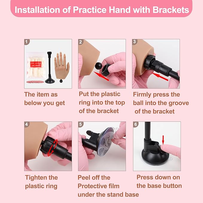 Nail practice hand for acrylic