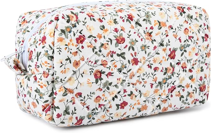 Soidram floral makeup bag quilted