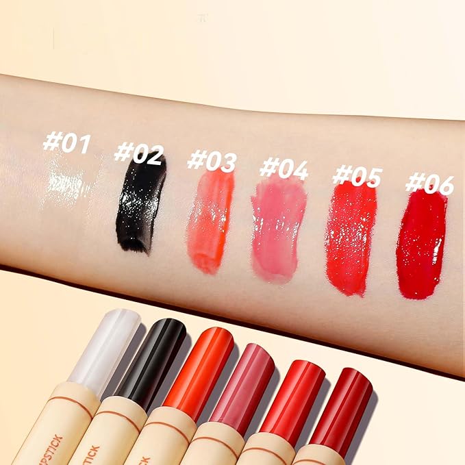 Clear Juicy Pumper Lip Oil Slick Click, Press Lipstick Lip Oil, Korean Mirror Glass Lip Balm, Moisturizing & Plump Solid Water Gloss Lip Tint, Shine Non-Sticky Lip Makeup for Women Girls,01