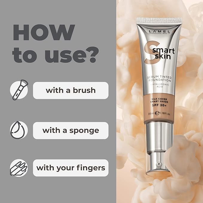 LAMEL Smartskin Serum Tinted Foundation - Hydrating & 404-1,18 fl.oz