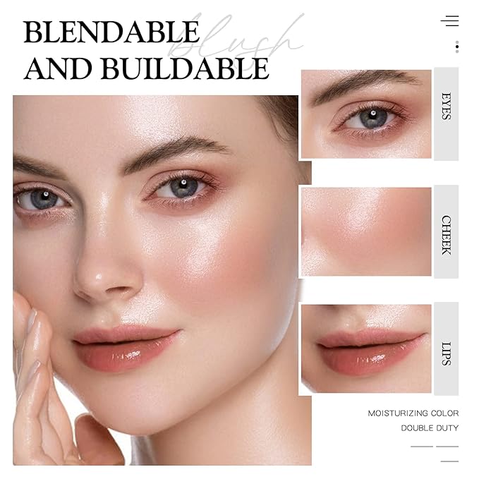 Multi Glow Balm, Cream Blush for Cheeks, Blush (Nude Gardenia) 0.63 Oz