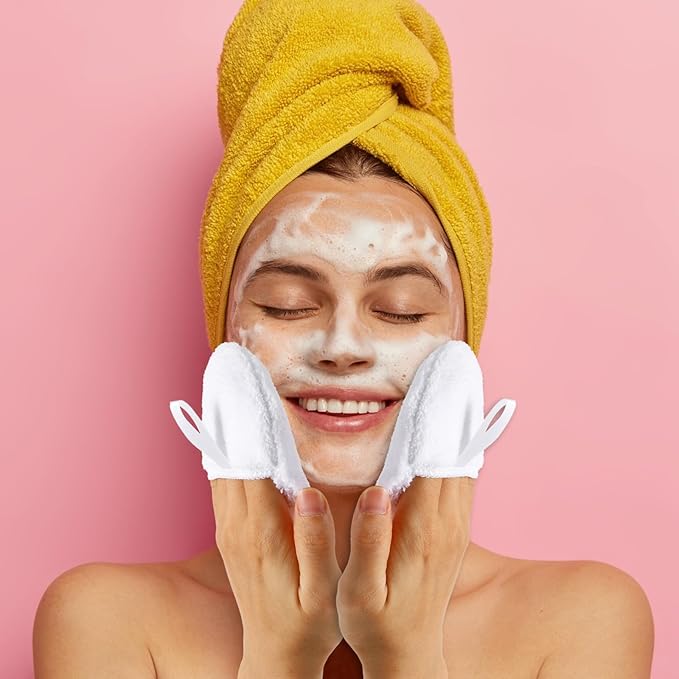 Ouligay 2pcs microfiber reusable makeup