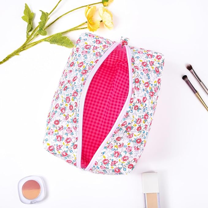 Soidram pink makeup bag floral