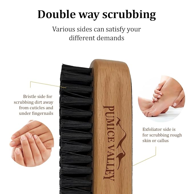 Wooden cleaning finger nail brush