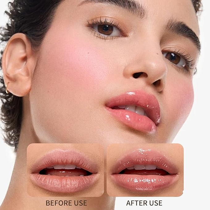 Petansy 5 Colors Hydrating Lip Gloss, Shiny Jelly Lip Plumping Lip Balms, Long Lasting Nourishing Non-sticky Fresh Clear Smooth Lip Care