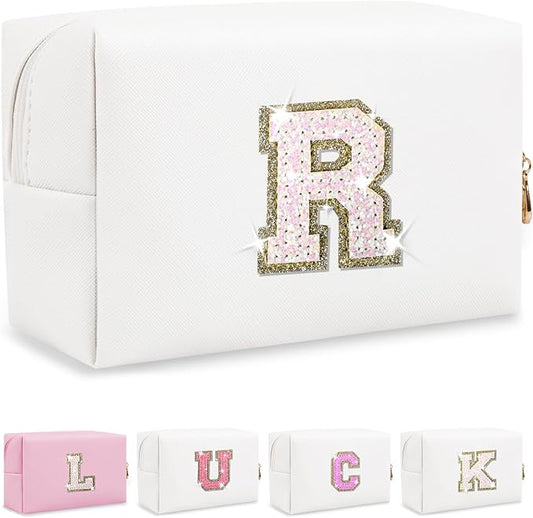 Personalized initial letter makeup bag,