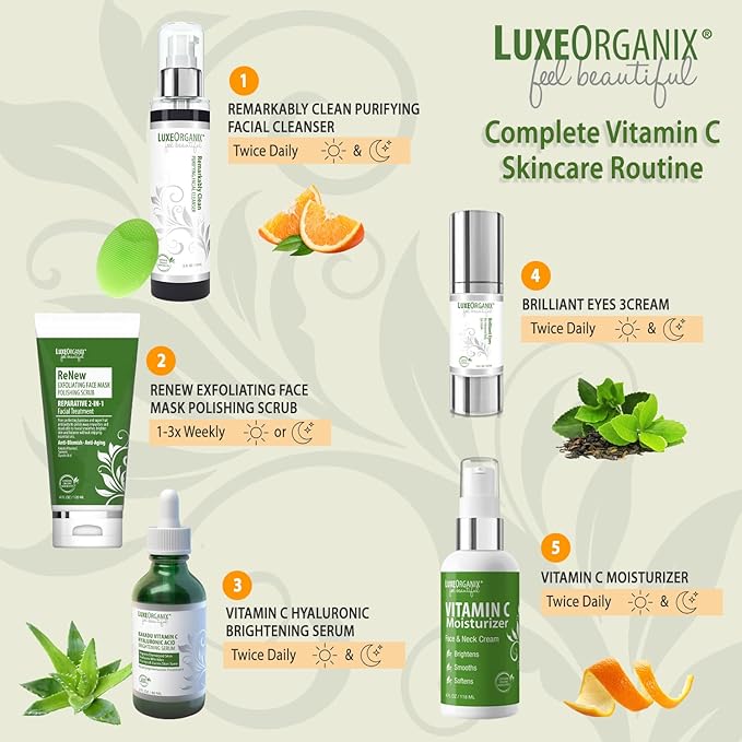 Organic Vitamin C Face Moisturizer with Anti-Aging, Brightening, and Wrinkle-Smoothing Properties.