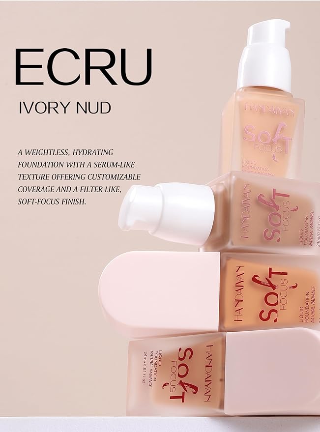Full Coverage Soft Focus Liquid Foundation, Lightweight Moisturizing