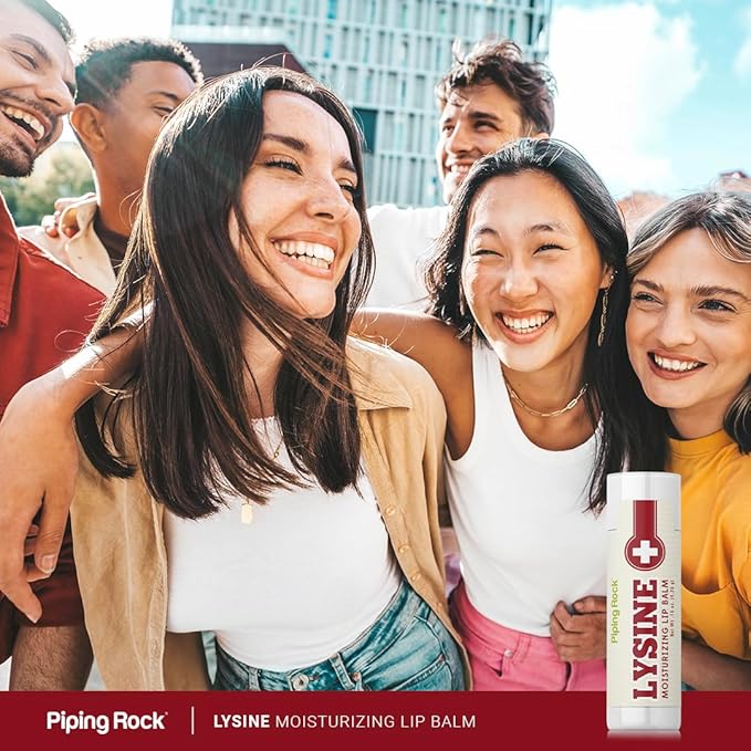Piping Rock Lysine Lip Balm | 0.15 oz | Moisturizing and Soothing Ointment | Non GMO, Gluten Free