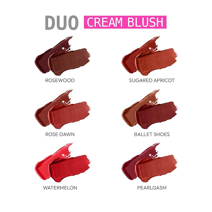 Ruby Kisses Duo Cream Blush, Smooth, Natural-Looking, Long-Lasting Face