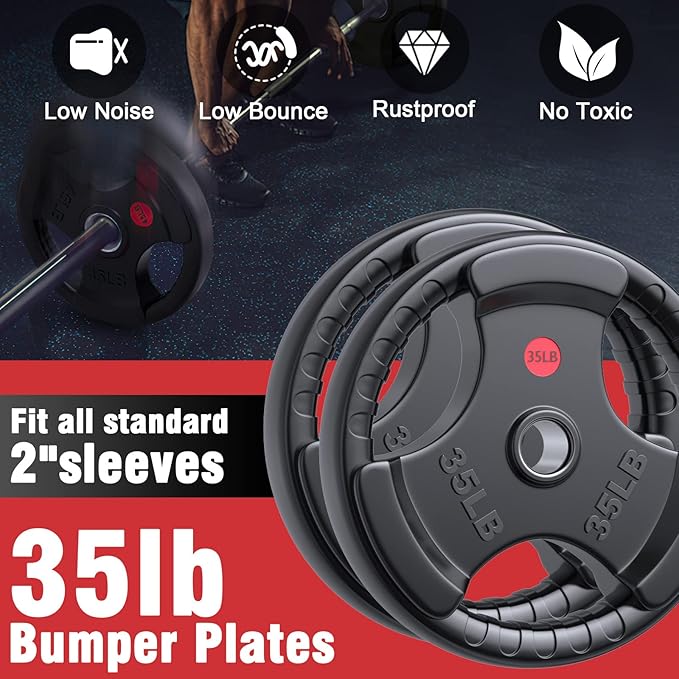 GIKPAL Weight Plates 2-inch Olympic (10lb 25lb 25lb 35lb 35lb 45lb) 45lb)