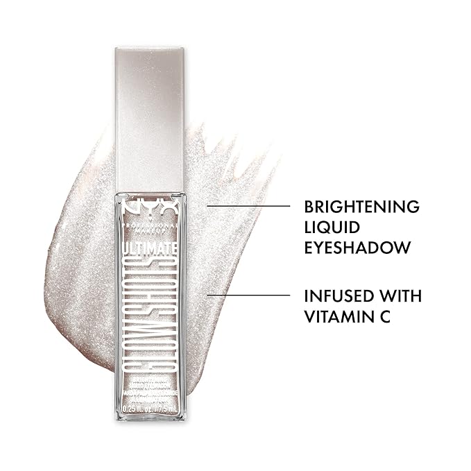 NYX PROFESSIONAL MAKEUP Ultimate Glow Shots, Liquid Eyeshadow, Long-Lasting Shimmer Eye Shadow with Vitamin C - Come Thru Coconut