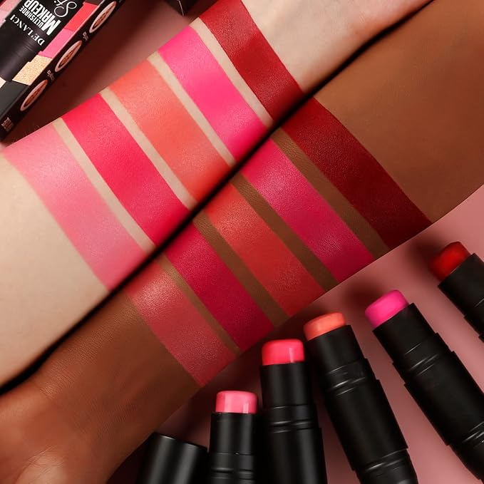 Creamy Blush Stick With Brush for Mature Skin/Lip/Eyes,Lightweight