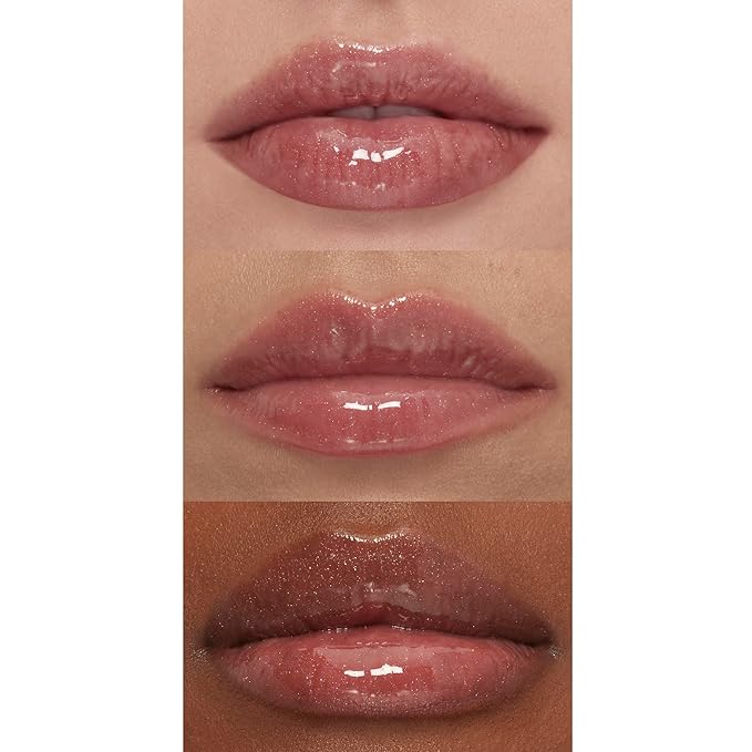 e.l.f. Lip Plumping Gloss, High-Shine Sheer Color, Hydrates & Creates Fuller Lips With Vitamin E, Vegan & Cruelty-Free, Chocolate Glaze, 0.1 Fl Oz