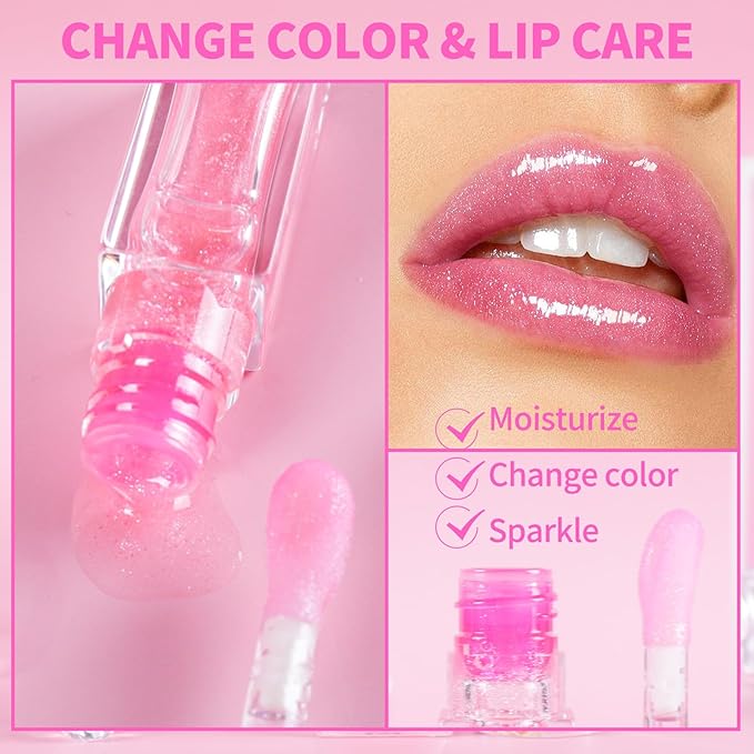 2pc Magic Color Changing Lip Oil,