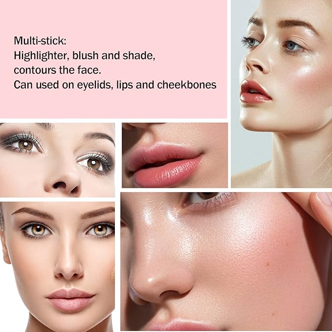 Boobeen Blush Stick Highlighter Makeup Stick Matte Contour & Natural