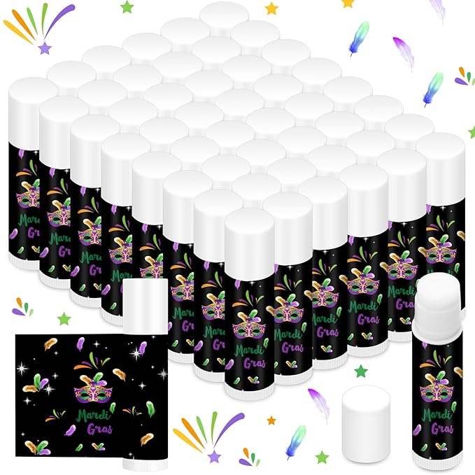 48 Pcs Mardi Gras Lip Balm Gift