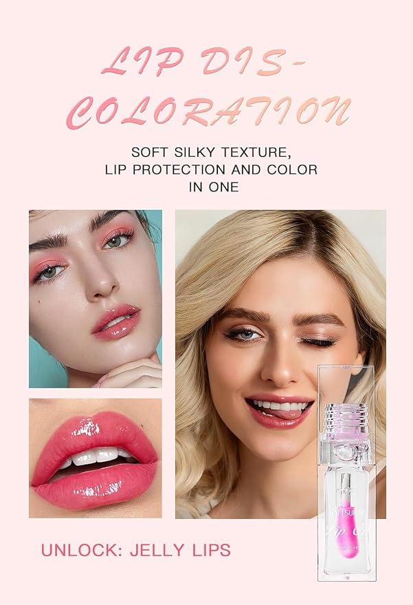 Magic Color Changing Lip Oil, Plumping Moisturizing Lip Gloss Oil, Long Lasting Nourishing Non-sticky Fresh Texture. (Pearlescent)