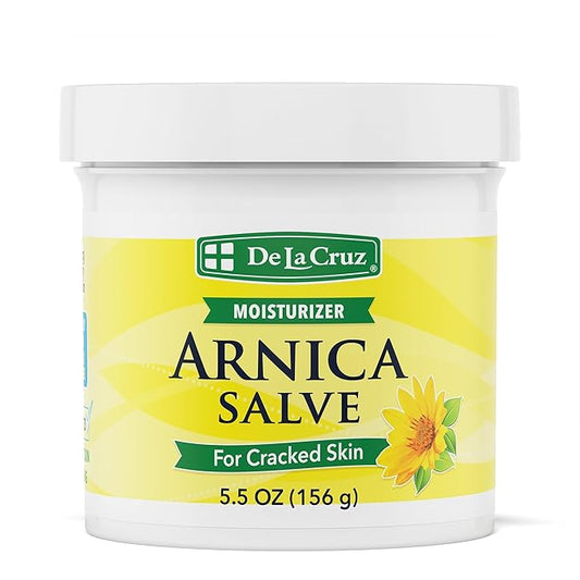 De La Cruz Arnica Salve - Foot Cream for Dry Cracked Heels and Feet - Moisturizing Hand Salve for Dried Hands - 24 Hour Moisture Foot Cream for Dry Cracked Feet and Rough Skin - JUMBO SIZE 5.5 OZ