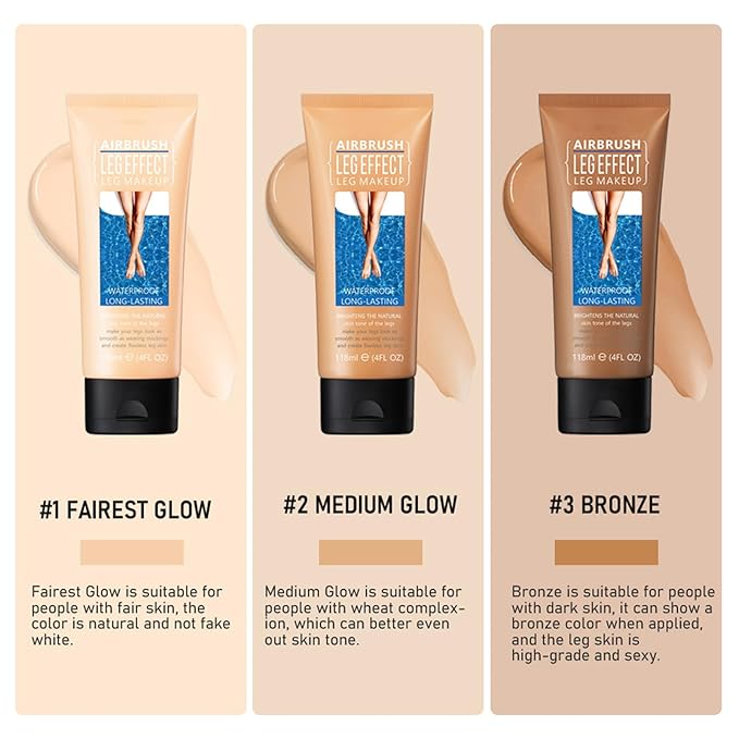 Leg Makeup Waterproof No Transfer, Leg Makeup Lotion, (Medium Glow)