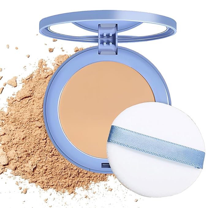 Oil Control Face Pressed Powder,Matte Smooth Flawless Finishing Foundation,0.(PURE BEIGE) 35 Oz