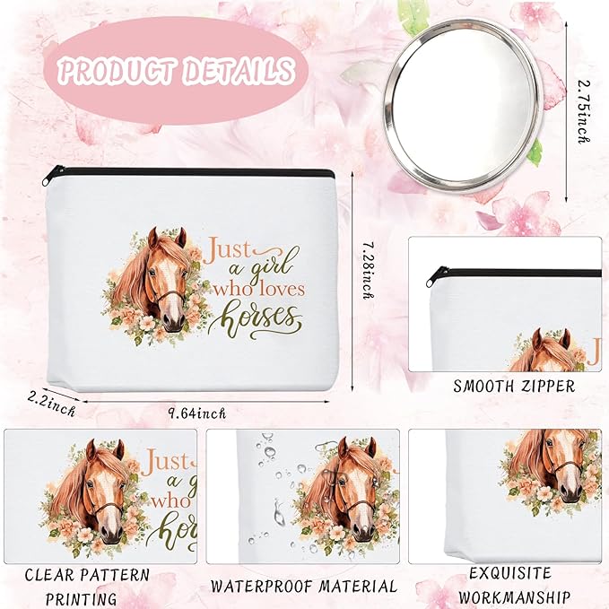Makeup bags horses cosmetic bag