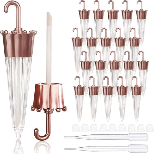 COSIDEA EMPTY 20pcs Umbrella shaped lip gloss tube 5ml, Cute lipgloss tubes containers with wand cosmetic packing container