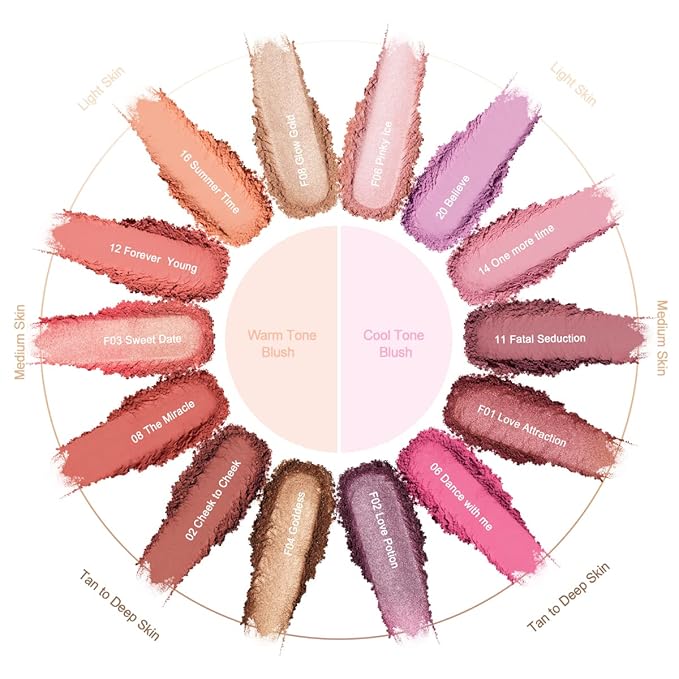 Oulac Luminous Blush Makeup Glow Coral Gold|Powdery Blush 4.8g