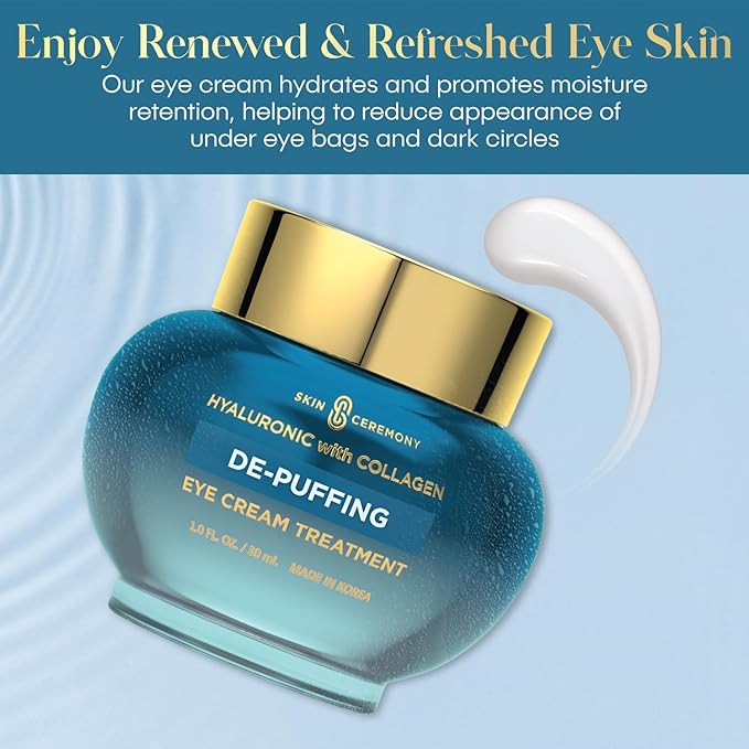 Hyaluronic acid & collagen de-puffing