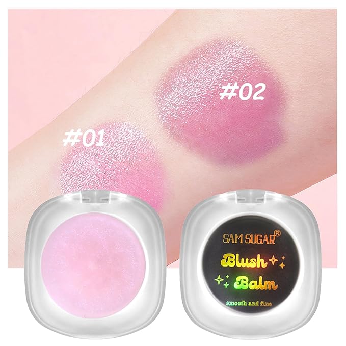 Cream Blush Makeup, Natural Pink/Black Glossy Face Blusher, Glitter, One)