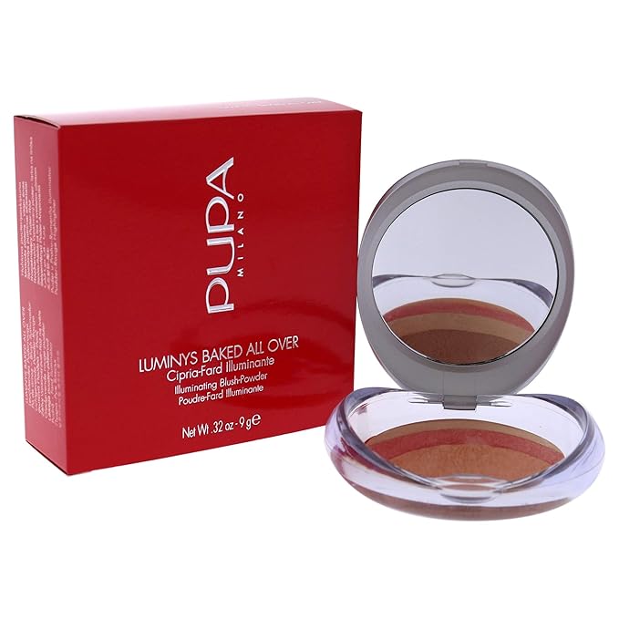 PUPA Milano Luminys Baked All Over Illuminating Blush-Powder-Moisturize Coral Stripes-0.,I0111601 32 Oz