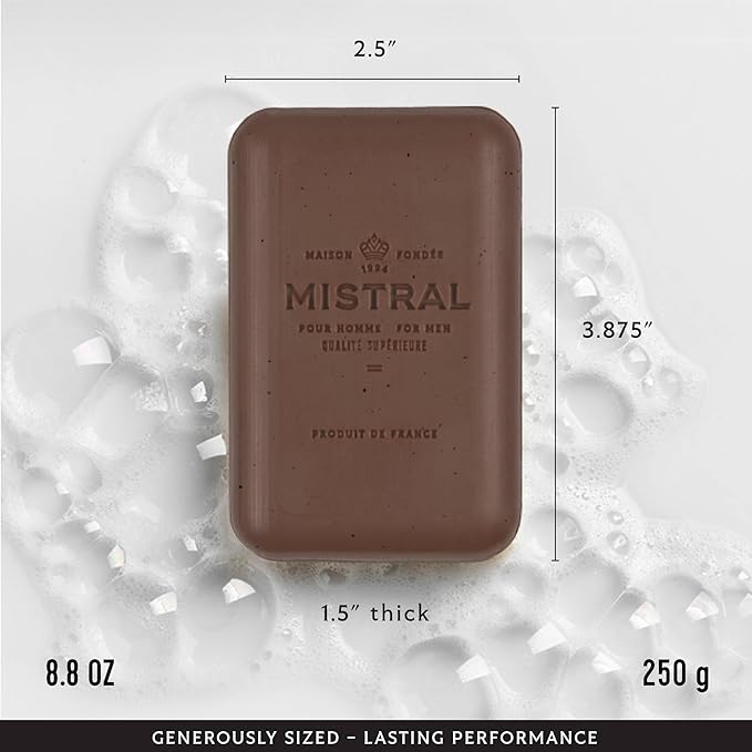 Mistral Bar Soap, Bourbon Vanilla, Large, Natural Exfoliation
