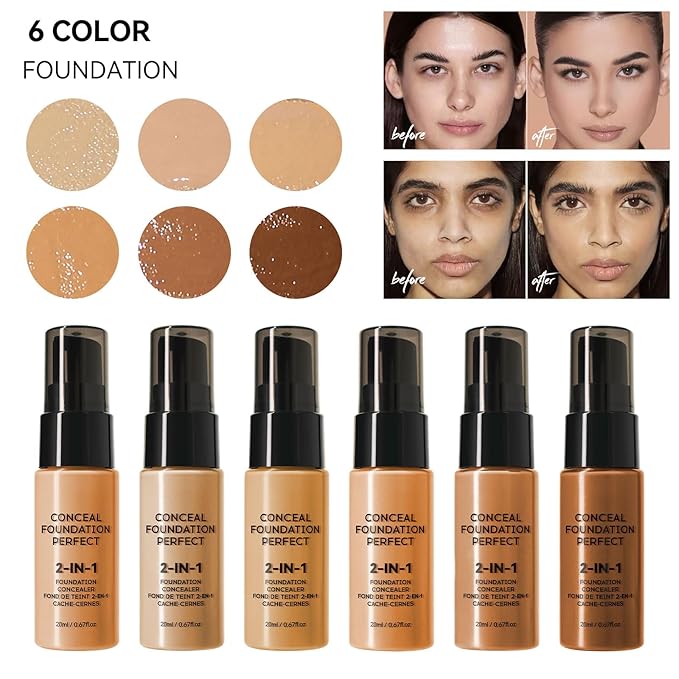 Flawless Liquid Coverage Foundation Long-Lasting Makeup Base Moisturizing