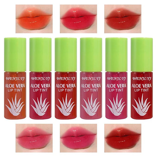 6 Colors Lip Tint Stain Set,Mini Velvet Lip Long