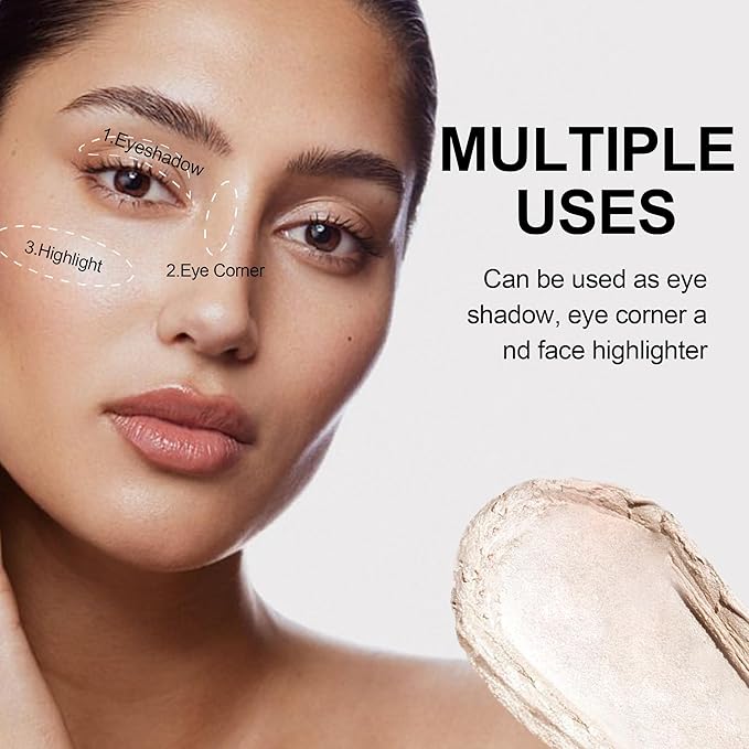 FV Cream Shimmer Eyeshadow Stick，Long Lasting & Waterproof, Multi-Use & High Pigment Eyeshadow Makeup Stick, Pearl Shimmer