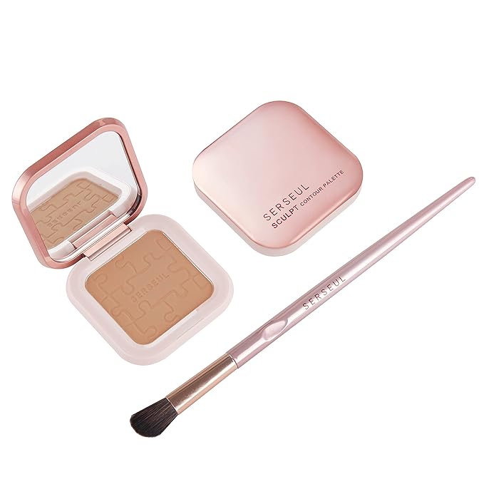 MEICOLY Contour Palette,Shimmer Highly Pigmented Face Powder,Silky Smooth Nude Brown