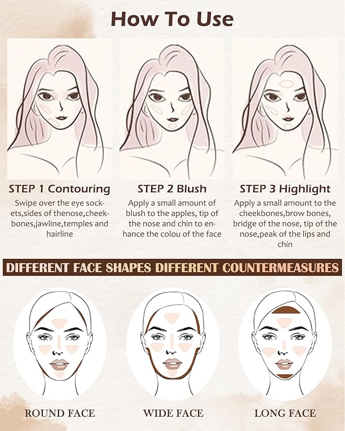 Matte Blush Powder Palette-2Colors Cruelty-Free Buildable Facial Cheek for Women-04