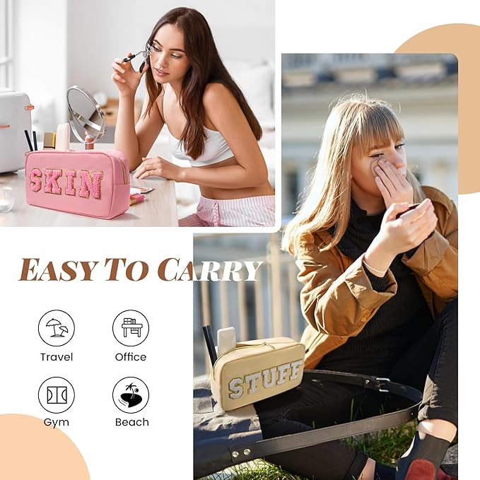 4pcs preppy makeup bags set,