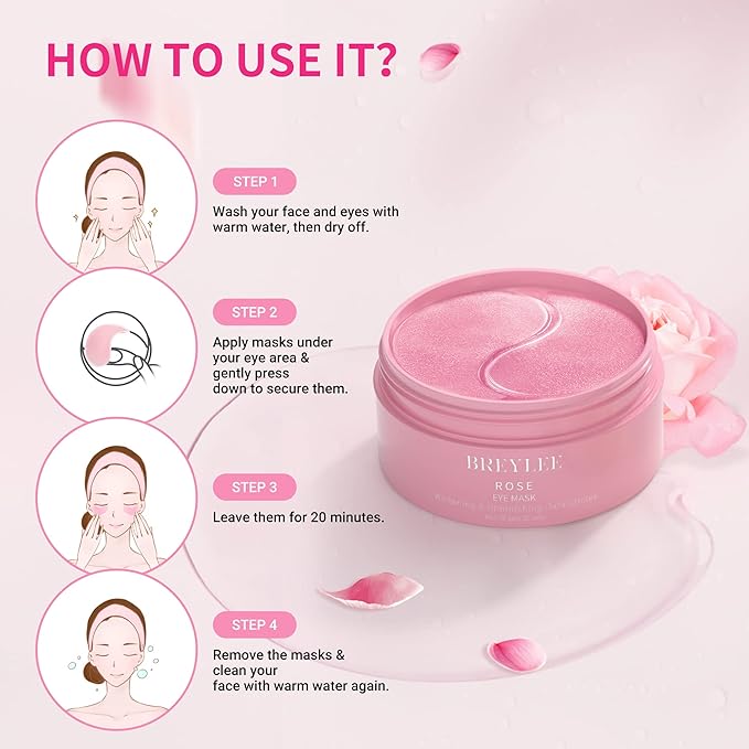 Breylee pink rose eye mask??30