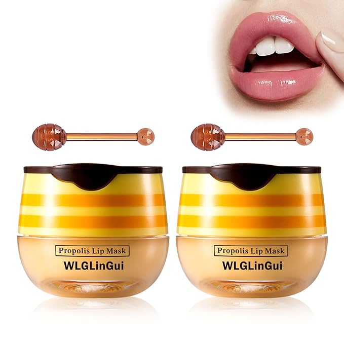 2PCS Bee Lip Balm Honey Pot,Hydrating