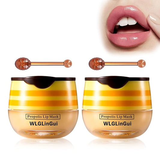 2PCS Bee Lip Balm Honey Pot,Hydrating