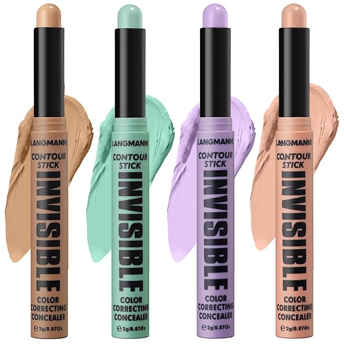 LANGMANNI Multi-Use Face Contour Stick,Highlighter & Concealer Stick,