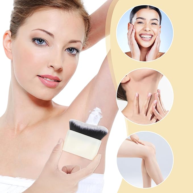 Tanning Brush For Self Tan Kabuki Foundation Brush Self Tanning Blending Brush For Makeup Self Tanner Back Applicator Body Makeup Brush For Legs Liquid Face Sunscreen Contour Blending Brush White